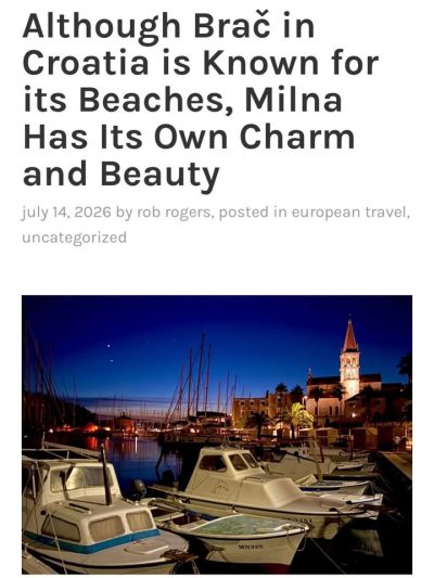 Milna, Brač в июле — фото погоды (2026-07-14)